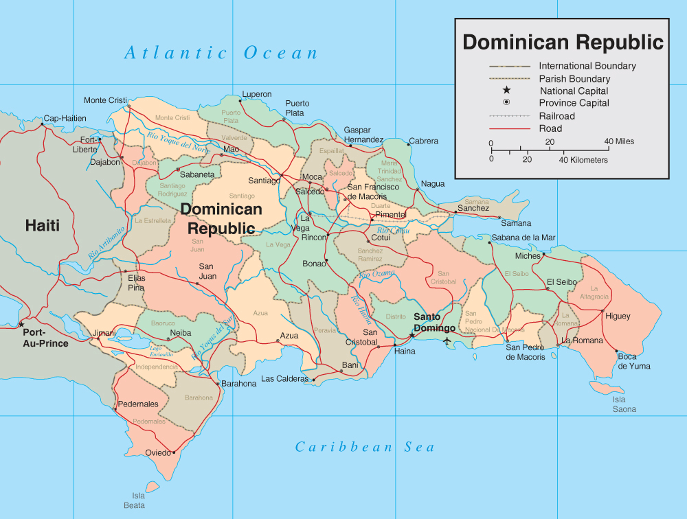 regions carte du Republique Dominiqueine